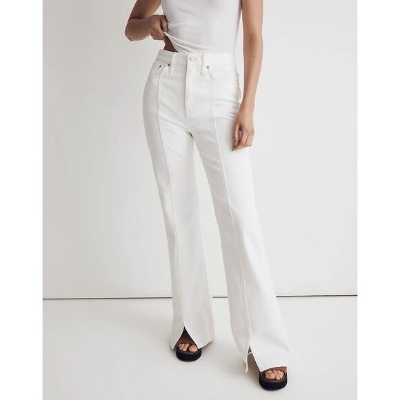 Madewell white high rise Baggy Flare Jeans size 26/US Small - Picture 1 of 13